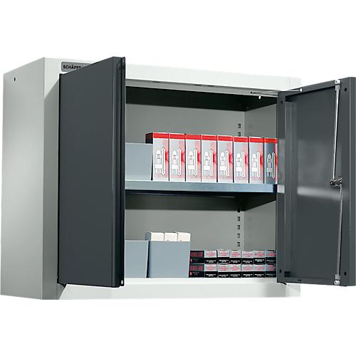 Schäfer Shop Select Wandschrank MS 750, zweitürig, mit Zwischenboden, B 750 x T 320 x H 600 mm, Stahl, lichtgrau/anthrazitgrau