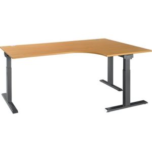 Schäfer Shop Select Winkelschreibtisch ERGO-T 2.0, 90° Winkel, Ansatz rechts, T-Fuß, B 2000 x T 1200/800 x H 675-895 mm, Buche/anthrazit Schäfer Shop Select Winkelschreibtisch ERGO-T 2.0, 90° Winkel, Ansatz rechts, T-Fuß, B 2000 x T 1200/800 x H 675-895 mm, Buche/anthrazit
