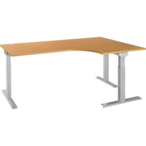 Schäfer Shop Select Winkelschreibtisch ERGO-T 2.0, 90° Winkel, Ansatz rechts, T-Fuß, B 2000 x T 1200/800 x H 675-895 mm, Buche/weißalu Schäfer Shop Select Winkelschreibtisch ERGO-T 2.0, 90° Winkel, Ansatz rechts, T-Fuß, B 2000 x T 1200/800 x H 675-895 mm, Buche/weißalu