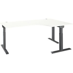 Schäfer Shop Select Winkelschreibtisch ERGO-T 2.0, 90° Winkel, Ansatz rechts, T-Fuß, B 2000 x T 1200/800 x H 675-895 mm, weiß/anthrazit Schäfer Shop Select Winkelschreibtisch ERGO-T 2.0, 90° Winkel, Ansatz rechts, T-Fuß, B 2000 x T 1200/800 x H 675-895 mm, weiß/anthrazit