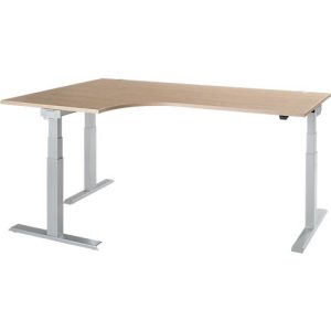 Schäfer Shop Select Winkelschreibtisch ERGO-T 2.0, elektrisch höhenverstellbar, 90° Winkel links, T-Fuß, B 2000 mm, Eiche-Dekor/weißalu Schäfer Shop Select Winkelschreibtisch ERGO-T 2.0, elektrisch höhenverstellbar, 90° Winkel links, T-Fuß, B 2000 mm, Eiche-Dekor/weißalu