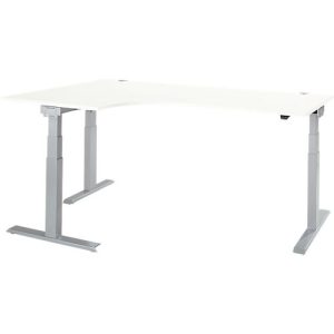 Schäfer Shop Select Winkelschreibtisch ERGO-T 2.0, elektrisch höhenverstellbar, 90° Winkel links, T-Fuß, B 2000 mm, weiß/weißalu Schäfer Shop Select Winkelschreibtisch ERGO-T 2.0, elektrisch höhenverstellbar, 90° Winkel links, T-Fuß, B 2000 mm, weiß/weißalu