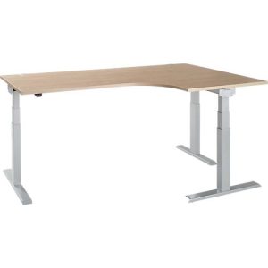 Schäfer Shop Select Winkelschreibtisch ERGO-T 2.0, elektrisch höhenverstellbar, 90° Winkel rechts, T-Fuß, B 2000 mm, Eiche-Dekor/weißalu Schäfer Shop Select Winkelschreibtisch ERGO-T 2.0, elektrisch höhenverstellbar, 90° Winkel rechts, T-Fuß, B 2000 mm, Eiche-Dekor/weißalu