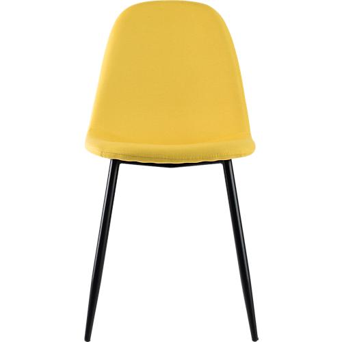 Schalenstuhl Paperflow, gepolstert, 100% Polyester, Stahlgestell, Sitzhöhe 480 mm, 2er-Set, schwarz/Safran