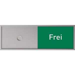 Schiebeschild Frei-Belegt für Türschild Lyon, selbstklebend, B 150 x H 50 mm, Aluminium Schiebeschild Frei-Belegt für Türschild Lyon, selbstklebend, B 150 x H 50 mm, Aluminium