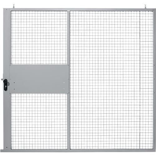 Schiebetor, für Gittertrennwandsystem, B 2238 x H 2110 mm, hellsilber