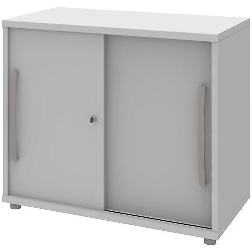 Schiebetüren-Schrank BARI,1 Boden, Schloss, B 800 x T 430 x H 720 mm, hellgrau