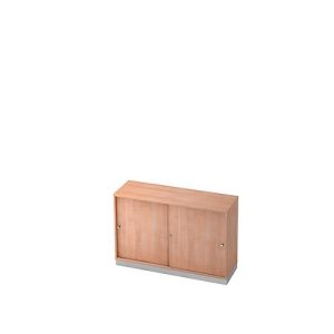 Schiebetürenschrank, 2 OH, B 1200 x T 400 mm, Nussbaum-Dekor Schiebetürenschrank, 2 OH, B 1200 x T 400 mm, Nussbaum-Dekor