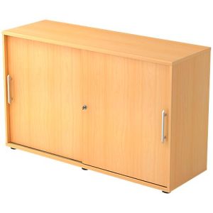 Schiebetürenschrank, 2 OH, B 1200 x T 400 x H 748 mm, Buche-Dekor Schiebetürenschrank, 2 OH, B 1200 x T 400 x H 748 mm, Buche-Dekor