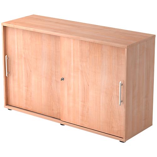 Schiebetürenschrank, 2 OH, B 1200 x T 400 x H 748 mm, Nussbaum-Dekor