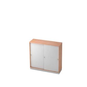 Schiebetürenschrank, 3 OH, B 1200 x T 400 mm, Nussbaum-Dekor Schiebetürenschrank, 3 OH, B 1200 x T 400 mm, Nussbaum-Dekor