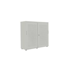 Schiebetürenschrank, Akustikfront, B 1200 mm, 3 OH, silber Schiebetürenschrank, Akustikfront, B 1200 mm, 3 OH, silber