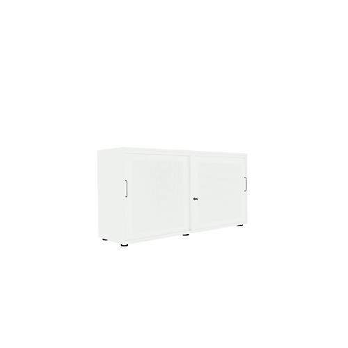 Schiebetürenschrank, Akustikfront, B 1350 mm, 2 OH, weiß