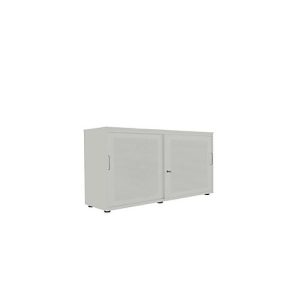 Schiebetürenschrank, Akustikfront, B 1350 mm, 4 OH, silber Schiebetürenschrank, Akustikfront, B 1350 mm, 4 OH, silber
