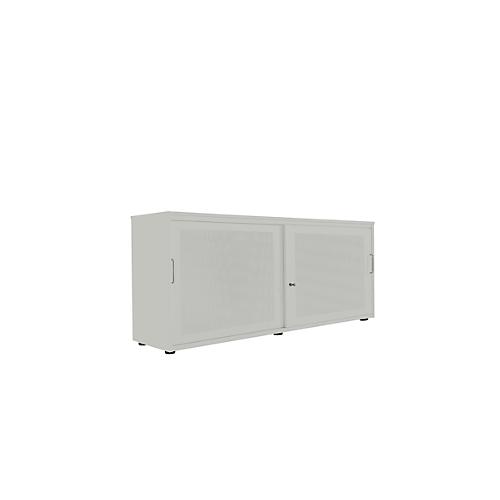 Schiebetürenschrank, Akustikfront, B 1600 mm, 2 OH, silber