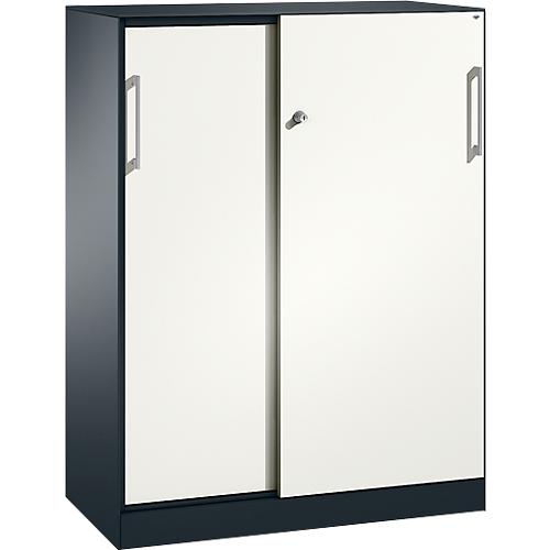 Schiebetürenschrank ASISTO C 3000, 3 Ordnerhöhen, mit Abdeckplatte, Breite 1000 mm,
