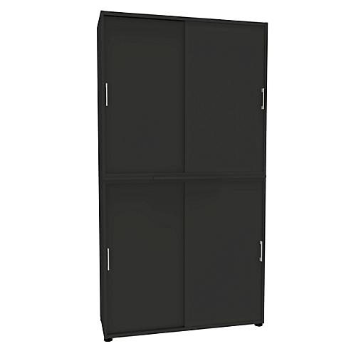 Schiebetürenschrank, B 1200 mm, 6 OH, graphit