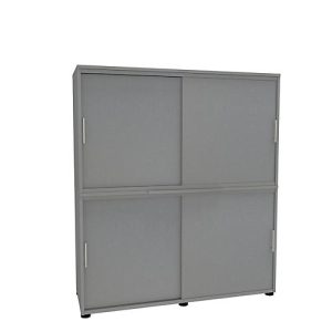 Schiebetürenschrank, B 1350 mm, 4 OH, silber Schiebetürenschrank, B 1350 mm, 4 OH, silber