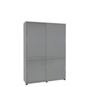 Schiebetürenschrank, B 1350 mm, 5 OH, silber Schiebetürenschrank, B 1350 mm, 5 OH, silber
