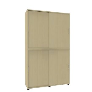Schiebetürenschrank, B 1350 mm, 6 OH, Ahorn-Dekor Schiebetürenschrank, B 1350 mm, 6 OH, Ahorn-Dekor