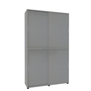 Schiebetürenschrank, B 1350 mm, 6 OH, silber Schiebetürenschrank, B 1350 mm, 6 OH, silber