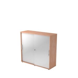 Schiebetürenschrank JENA, 3 OH, Front silber, B 1200 x T 400 x H 1100 mm, Nussbaum-Dekor Schiebetürenschrank JENA, 3 OH, Front silber, B 1200 x T 400 x H 1100 mm, Nussbaum-Dekor