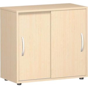 Schiebetürenschrank PALENQUE, 2 OH, B 800 x T 400 x H 752 mm, Ahorn-Dekor Schiebetürenschrank PALENQUE, 2 OH, B 800 x T 400 x H 752 mm, Ahorn-Dekor