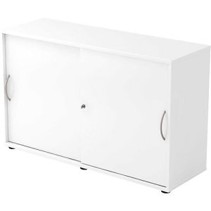 Schiebetürenschrank TARA, 2 Ordnerhöhen, B 1200 x T 400 x H 748 mm, abschließ- & stapelbar, weiß Schiebetürenschrank TARA, 2 Ordnerhöhen, B 1200 x T 400 x H 748 mm, abschließ- & stapelbar, weiß