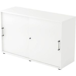 Schiebetürenschrank TARVIS, 2 Ordnerhöhen, B 1200 x T 400 x H 748 mm, abschließ- & stapelbar, weiß Schiebetürenschrank TARVIS, 2 Ordnerhöhen, B 1200 x T 400 x H 748 mm, abschließ- & stapelbar, weiß