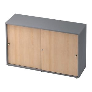 Schiebetürenschrank TOPAS LINE, 2 OH, graphit/Eiche Schiebetürenschrank TOPAS LINE, 2 OH, graphit/Eiche