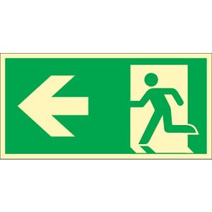 Schild Rettungsweg, linksweisend, HLK Schild Rettungsweg, linksweisend, HLK