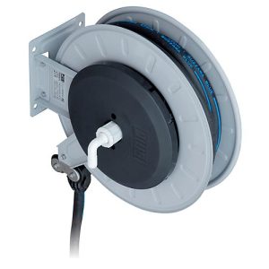 Schlauchaufroller CEMO, Stahlblech, lackiert, für AdBlue® und Wasser, offen, max. 10 bar, Schlauchlänge 8m, Ø 19 mm Schlauchaufroller CEMO, Stahlblech, lackiert, für AdBlue® und Wasser, offen, max. 10 bar, Schlauchlänge 8m, Ø 19 mm