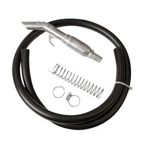 Schlauchgarnitur für Handpumpe Typ K 10 C, elektrisch leitfähig, DN 19 x 4, mit Auslaufventil AV 20 und Knickschutzfeder, Länge 1,5 m Schlauchgarnitur für Handpumpe Typ K 10 C, elektrisch leitfähig, DN 19 x 4, mit Auslaufventil AV 20 und Knickschutzfeder, Länge 1,5 m