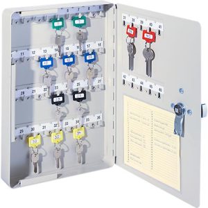 Schlüsselschrank, Elektronikschloss, 46 Haken, lichtgrau Schlüsselschrank, Elektronikschloss, 46 Haken, lichtgrau