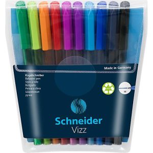 Schneider Kugelschreiber Vizz, Strichstärke M, Gelco®, dokumentenecht, 10 Stück, farbsortiert