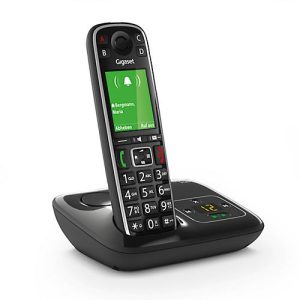 Schnurloses Telefon Gigaset E720A, analog & Bluetooth, Anrufbeantworter, Telefonbuch, 2,2″ Farbdisplay, Reichweite bis 50/300 m, Sprechzeit bis 14 h, schwarz Schnurloses Telefon Gigaset E720A, analog & Bluetooth, Anrufbeantworter, Telefonbuch, 2,2″ Farbdisplay, Reichweite bis 50/300 m, Sprechzeit bis 14 h, schwarz