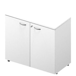 Schrank ARLON OFFICE, 2 Ordnerhöhen, abschließbar, B 900 x T 450 x H 816 mm, weiß/weiß