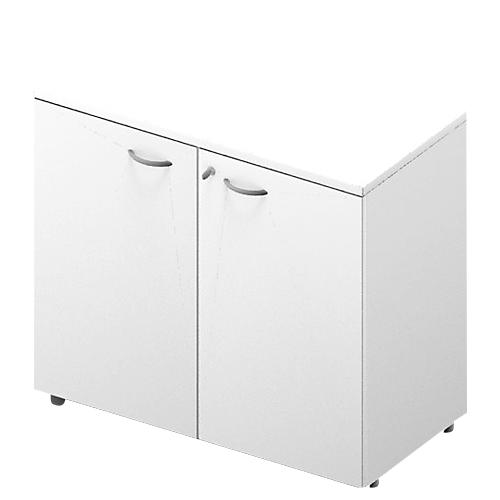 Schrank ARLON OFFICE, 2 Ordnerhöhen, abschließbar, B 900 x T 450 x H 816 mm, weiß/weiß
