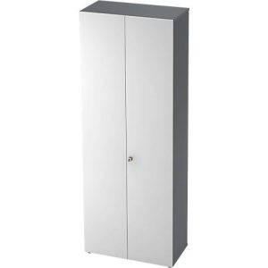 Schrank TOPAS LINE, Akten/Garderobenschrank, 6 Ordnerhöhen, B 800 mm, graphit/weiß Schrank TOPAS LINE, Akten/Garderobenschrank, 6 Ordnerhöhen, B 800 mm, graphit/weiß