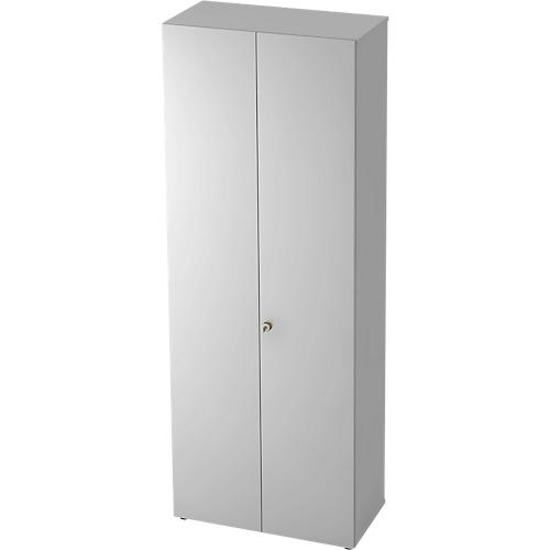 Schrank TOPAS LINE, Akten/Garderobenschrank, 6 Ordnerhöhen, B 800 mm, lichtgrau