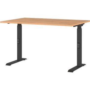Schreibtisch Agenda Home, mechanisch höhenverstellbar, B 1200 x T 800 x H 680-910 mm, Grandson-Eiche/Schwarz Schreibtisch Agenda Home, mechanisch höhenverstellbar, B 1200 x T 800 x H 680-910 mm, Grandson-Eiche/Schwarz