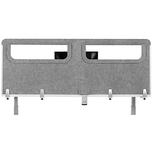 Schreibtisch-Akustik-Trennwand BE Safety Screen Rückwand, mit Acrylfenster, Dicke 10 mm, B 1800 x H 600 mm, hellgrau