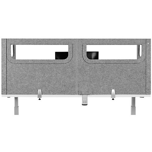 Schreibtisch-Akustik-Trennwand BE Safety Screen U-Form, mit Acrylfenster, Dicke 10 mm, B 140 x T 60 x H 60 mm, hellgrau