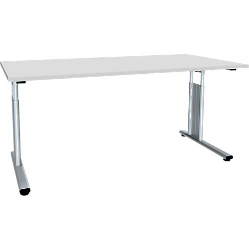 Schreibtisch ALICANTE, C-Fuß, Rechteck, B 1600 x T 800 x H 680-820 mm, lichtgrau