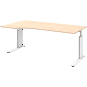 Schreibtisch BARI, C-Fuß, Anbau Schiebetürenschrank links, B 1800 mm, Ahorn-Dekor Schreibtisch BARI, C-Fuß, Anbau Schiebetürenschrank links, B 1800 mm, Ahorn-Dekor