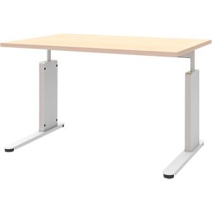 Schreibtisch BARI, C-Fuß, Form B, Rechteck, B 1200 x T 800 x H 680 – 820 mm, Ahorn-Dekor Schreibtisch BARI, C-Fuß, Form B, Rechteck, B 1200 x T 800 x H 680 – 820 mm, Ahorn-Dekor