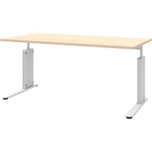 Schreibtisch BARI, C-Fuß, Form B, Rechteck, B 1600 x T 800 x H 680 – 820 mm, Ahorn-Dekor Schreibtisch BARI, C-Fuß, Form B, Rechteck, B 1600 x T 800 x H 680 – 820 mm, Ahorn-Dekor