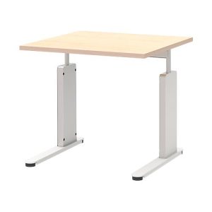 Schreibtisch BARI, C-Fuß, Form B, Rechteck, B 800 x T 800 x H 680 – 820 mm, Ahorn-Dekor Schreibtisch BARI, C-Fuß, Form B, Rechteck, B 800 x T 800 x H 680 – 820 mm, Ahorn-Dekor