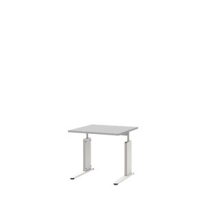 Schreibtisch BARI, C-Fuß, Form B, Rechteck, B 800 x T 800 x H 680 – 820 mm, hellgrau Schreibtisch BARI, C-Fuß, Form B, Rechteck, B 800 x T 800 x H 680 – 820 mm, hellgrau