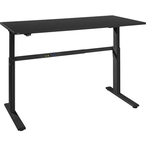 Schreibtisch Bexxstar, elektrisch höhenverstellbar, Rechteck, C-Fuß, B 1800 x T 800 x H 725-1185 mm, schwarz